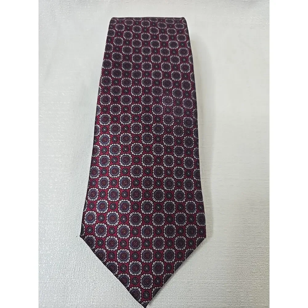 Lot of 6 Vintage Ties Designer Neckties Burgandy Collection Mallard Paisley Silk